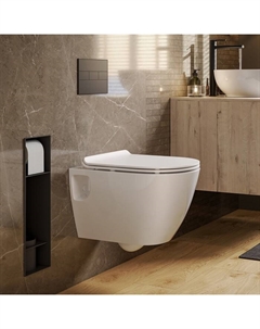 Унитаз подвесной Sanita Luxe Art Rimless Slim, дюропласт с микролифтом тонкое, clip-up Sanita luxe