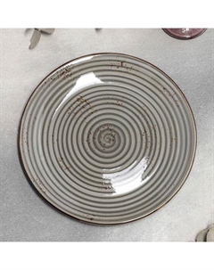 Тарелка обеденная «Суприм», d=25 см, фарфор, серая By bone