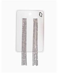 Серьги висячие со стразами «Водопад» прямые нити, цвет белый в серебре, 11.5 см Qf