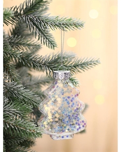 Ёлочные игрушки 3 шт. «Новогодние фантазии» ёлочки, 8×9 см, прозрачный Зимнее волшебство