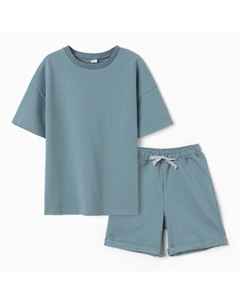 Костюм детский (футболка, шорты), бирюза, рост 104 см Юниор текстиль