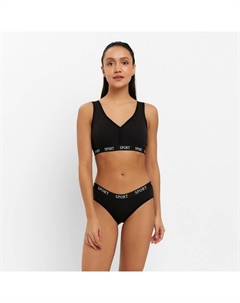 Комплект женский (топ, трусы) цвет чёрный, размер 42-44 Collorista