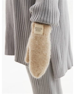 Варежки женские с шерстью кролика, р-р 22 см, цв. кофейный Mist