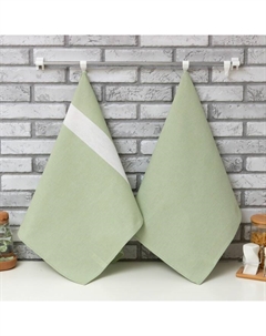 Набор полотенец «» 2 шт., цвет мятный, 100% хлопок, 163 г/м² Этель