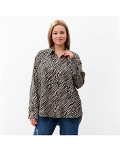 Блузка женская, цвет экрю, принт зебра, размер 52 Paderov concept
