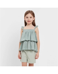 Топ для девочки : Cotton Collection, цвет оливковый, рост 122 см Minaku