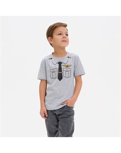 Футболка детская «Пилот», серая, рост 98-104 см (30) Kaftan