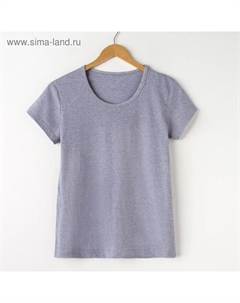 Футболка женская с круглым воротом, цвет серый меланж, размер 50 Элегия