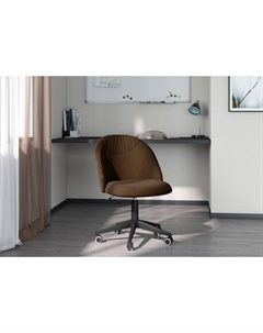 Кресло офисное для руководителя Home – 119, без подлокотников, на колёсиках, ткань Т – 14, цвет коричневый Chairman