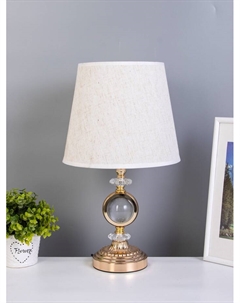 Настольная лампа с подсветкой «Рунди» Е27 40 Вт золото Risalux