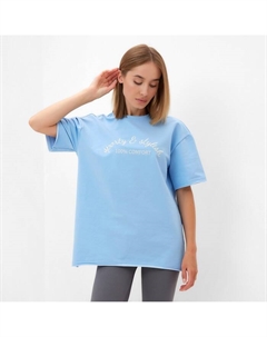 Футболка женская : SPORTY & STYLISH, голубая, размер 44 Minaku