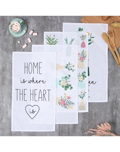 Набор полотенец кухонный «» Garden life, размер 35×60 см-4 шт., 100% хлопок Доляна