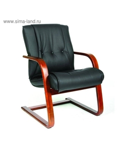 Кресло офисное 653V черная кожа Chairman