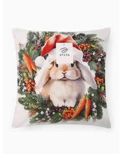 Набор декоративных новогодних наволочек «. New Year's friends» 40×40 см, 4 шт., велюр Этель