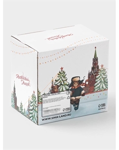 Кружка новогодняя «Московский мишка», 330 мл, для чая, фарфор, 12×8.5×11 см, белая Доляна