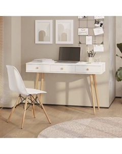 Стол письменный с тремя ящиками, 1200×450×760 мм, цвет белый Гранд кволити