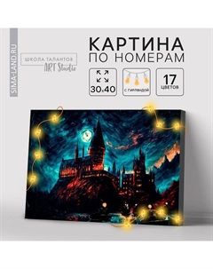 Картина по номерам с подрамником и гирляндой «Замок», 30×40 см Школа талантов
