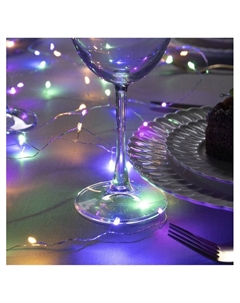 Гирлянда «Мишура» 10 м роса, IP20, серебристая нить, 200 LED, свечение мульти, 12 В Luazon lighting