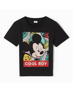 Футболка детская "Cool boy" Микки Маус, рост 122-128, черный Kaftan