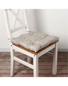 Подушка на стул «. Клетка», 40×40 см, коричневая Этель