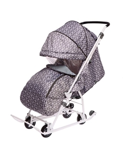 Санки-коляска «Наши детки 3-1К», принт: с ромбиками серый Nika kids