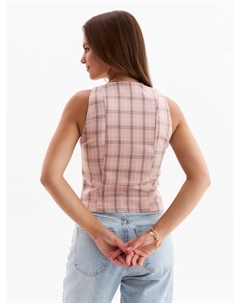 Жилет женский : Casual Collection, клетка розовый, размер 44 Minaku