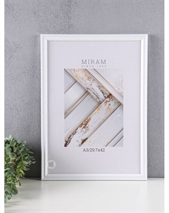 Фоторамка для фото 29.7×42 см (А3) «МИРАМ», пластик, белый, (пластиковый экран) Miram
