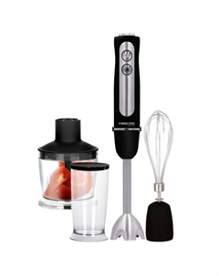 Блендер HIBERG HB 1041 Br, погружной, 1000 Вт, 0.6/0.5 л, 5 скоростей, чёрный Hiberg