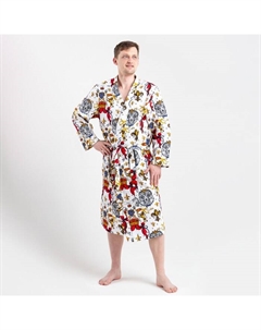 Халат мужской удлиннный «Настоящий мужчина» размер 50-52, вафля 200 г/м², 100% хлопок Этель