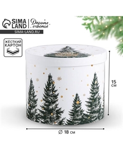 Круглая подарочная коробка Happy New Year, 15×18 см, Новый год Дарите счастье