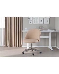 Кресло офисное для руководителя Home – 118, без подлокотников, на колёсиках, ткань Т – 6, цвет бежевый Chairman