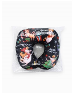 Подушка антистресс новогодняя «Верь в мечту», черная Сима-ленд