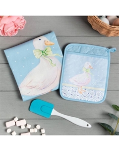 Набор подарочный «Со светлой пасхой»: прихватка-карман, полотенце 40×73, 100% хлопок, лопатка силиконовая Этель