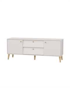 Тумба под ТВ «АФИНА», 1600×433×618 мм, цвет кашемир серый Гранд кволити