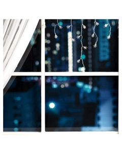 Гирлянда «Бахрома» 1.8×0.5 м с насадками «Снежинки», IP20, прозрачная нить, 48 LED, свечение мульти (RG/RB), мигание, 220 В Luazon lighting