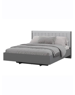 Кровать двуспальная «СТЕФАНИ», с мягким изголовьем, 1668×2107×1021 мм, цвет графит/МДФ серый софт Гранд кволити