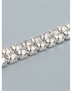 Цепь со стразами, 2 ряда, металл, стекло, 4 мм, 4.5±0.5 м, цвет серебряный Арт узор