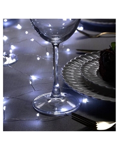 Гирлянда «Мишура» 5 м роса, IP20, серебристая нить, 100 LED, свечение белое, USB Luazon lighting