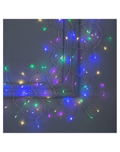 Гирлянда «Мишура» 5 м роса, IP20, серебристая нить, 100 LED, свечение мульти, 12 В Luazon lighting