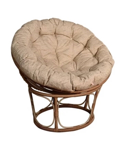 Кресло «Папасан», 99×105×85 см, с бежевой подушкой, коричневое Bigarden
