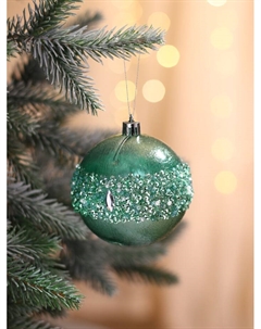 Ёлочные игрушки «Эйдонс», шары новогодние, набор d=8 см, 3 шт., зелёный Зимнее волшебство