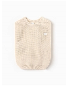 Жилет вязаный, рост 74-80 см, молочный Крошка я