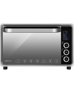 Мини-печь HIBERG PR 400 Dark moon, 1600 Вт, 40 л, 30-220°С, гриль, конвекция, серебристая Hiberg