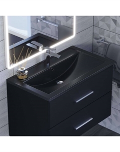 Раковина Uperwood Foster Quartz 80 см, кварцевая, черная матовая, космос