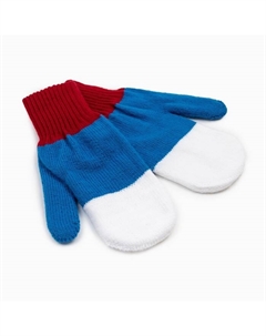 Варежки женские, цвет белый/синий/красный, размер 18 Baranowool