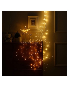 Гирлянда «Конский хвост» 20 нитей по 2 м, IP20, серебристая нить, 400 LED, свечение тёплое белое, 12 В Luazon lighting