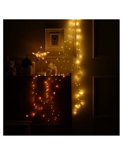 Гирлянда «Конский хвост» 10 нитей по 2 м, IP20, серебристая нить, 200 LED, свечение тёплое белое, 12 В Luazon lighting