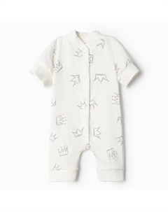 Песочник Короны с кор. рукавом, р. 80 см, молочный Bloom baby