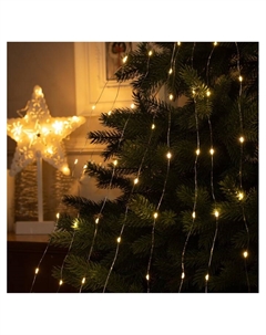 Гирлянда «Конский хвост» 8 нитей по 2 м, IP20, серебристая нить, 160 LED, свечение тёплое белое, USB Luazon lighting