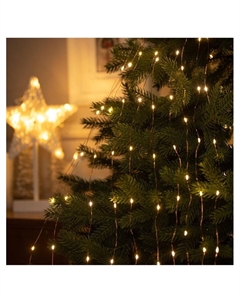 Гирлянда «Конский хвост» 10 нитей по 2 м, IP20, медная нить, 200 LED, свечение тёплое белое, 12 В Luazon lighting